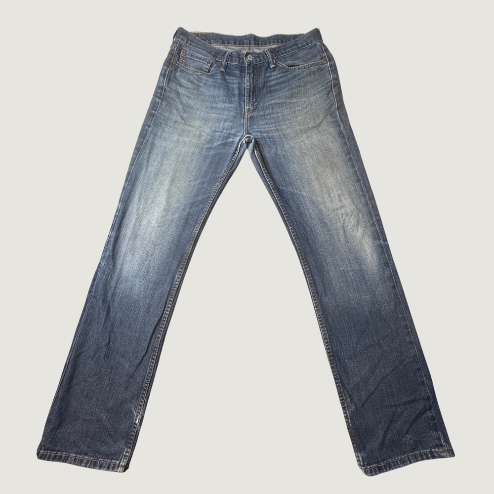 Levi's 514 Jeans Mens 34x34 (36x33) Straight Blue Distressed Denim Workwear